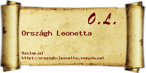 Országh Leonetta névjegykártya